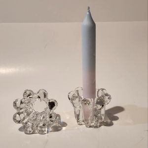 Crystal Boopie Bubble Beaded Edge Candle Holders